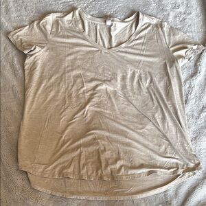 Velocity Beige Short Sleeve V-Neck Tee
